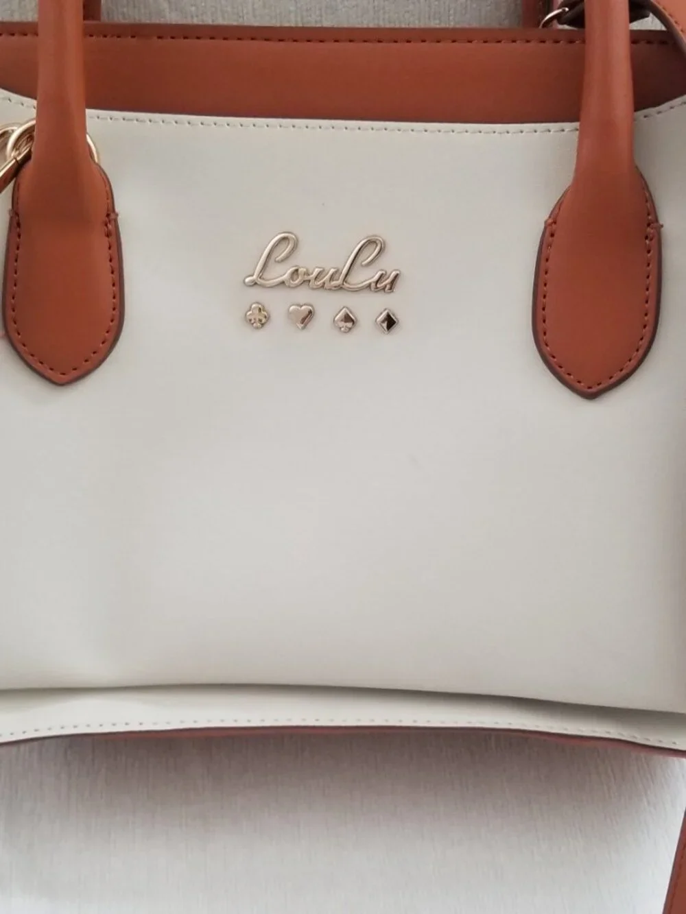 Lou Lu Beige Brown Hand bag Used in excellent condition Like New with out tags
